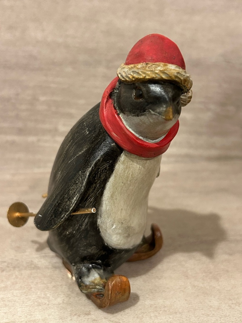 Vtg Tii Collection Skiing Penguin with Christmas Santa Hat